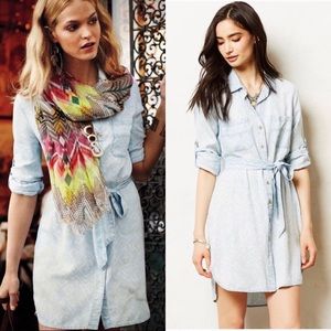 Cloth & Stone Anthropologie Ikat Chambray Dress